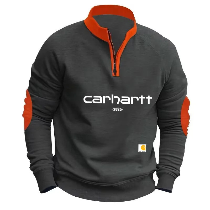 Men's Stand Collar Half Zip Fleece Long Sleeve Sweatshirt