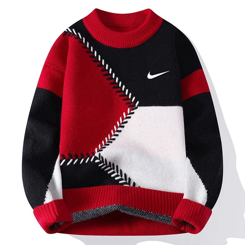Men's Casual Jacquard Knitted Sweater