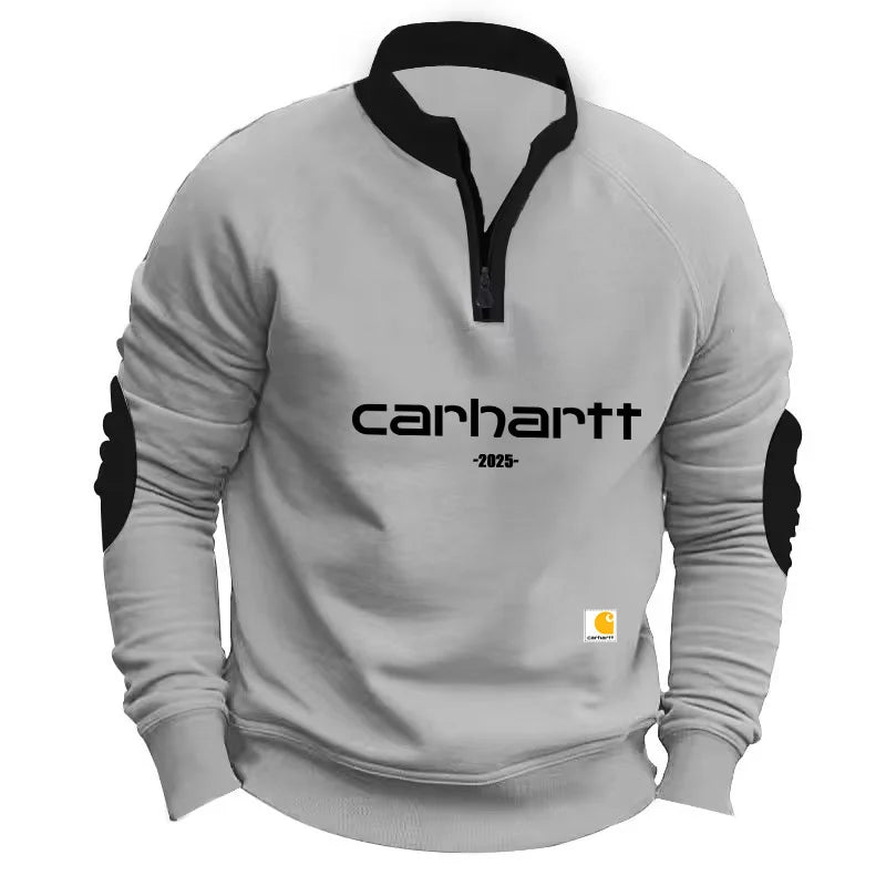 Men's Stand Collar Half Zip Fleece Long Sleeve Sweatshirt