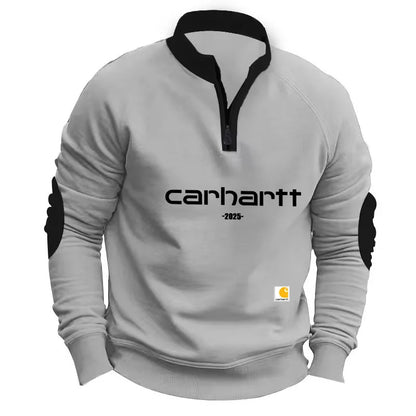 Men's Stand Collar Half Zip Fleece Long Sleeve Sweatshirt