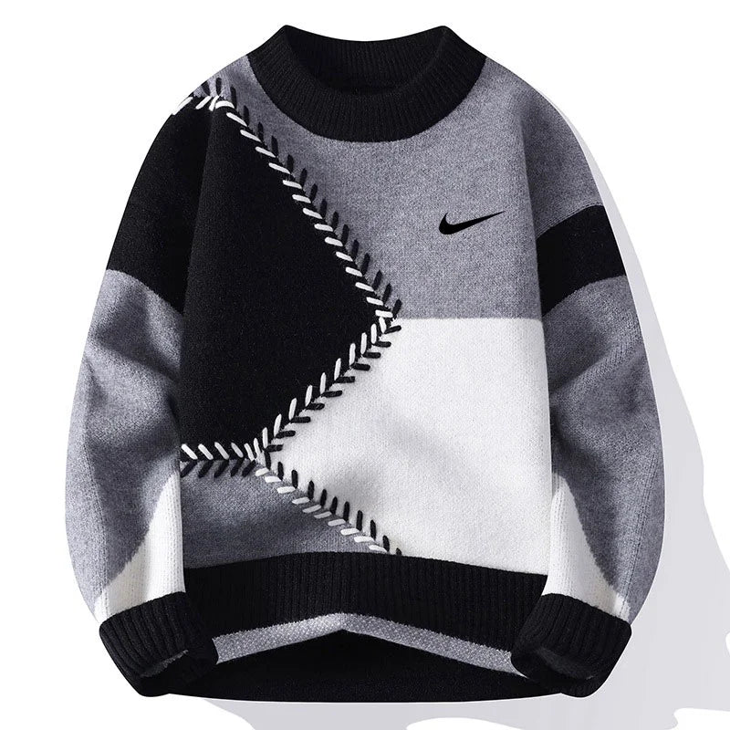 Men's Casual Jacquard Knitted Sweater