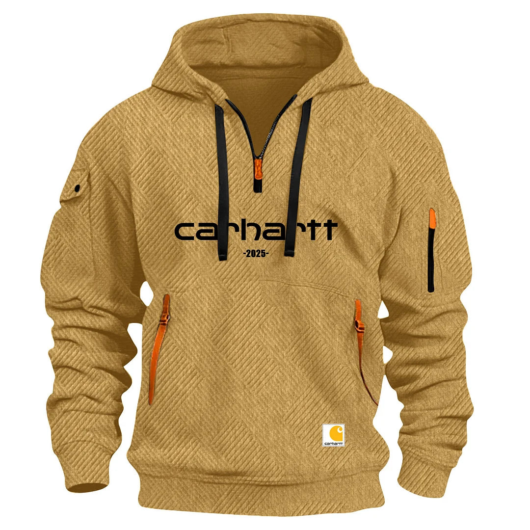 Men's Casual Zipper And Multi Pocket Sport Texture Sweatshirt