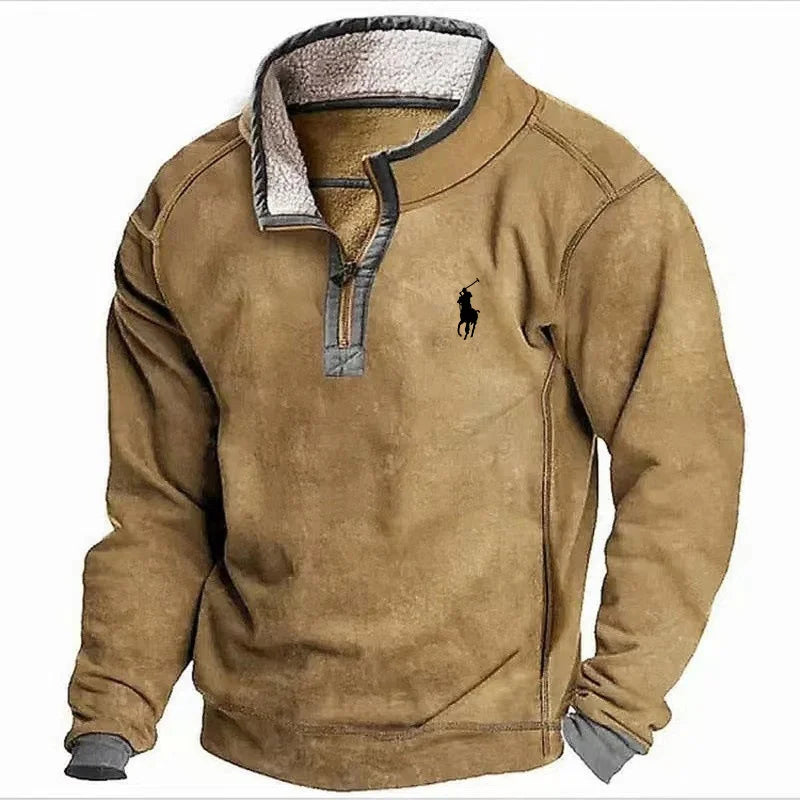 Stand Collar Zip Fleece Sweatshirt