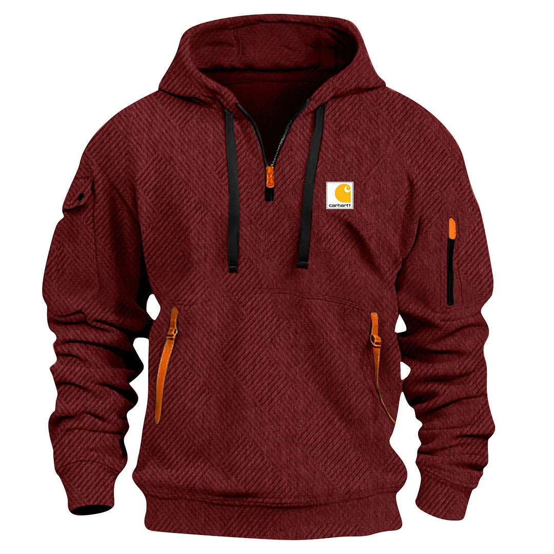 Men's Casual Zipper And Multi Pocket Sweatshirt