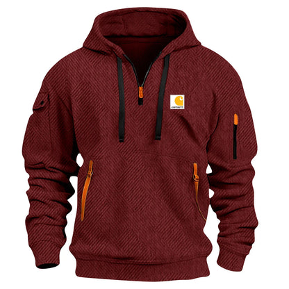 Men's Casual Zipper And Multi Pocket Sweatshirt