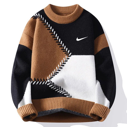 Men's Casual Jacquard Knitted Sweater