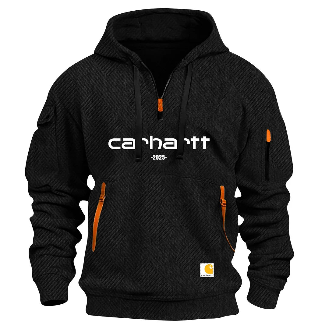 Men's Casual Zipper And Multi Pocket Sport Texture Sweatshirt