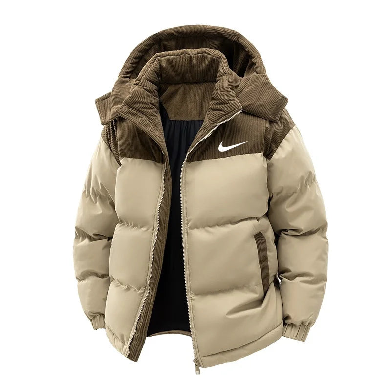 Men's Thick Warm Jacket With Detachable Hood
