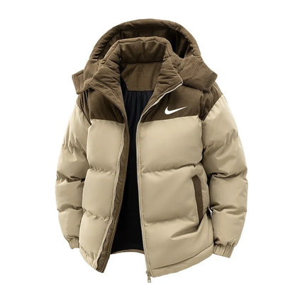Men's Thick Warm Jacket With Detachable Hood