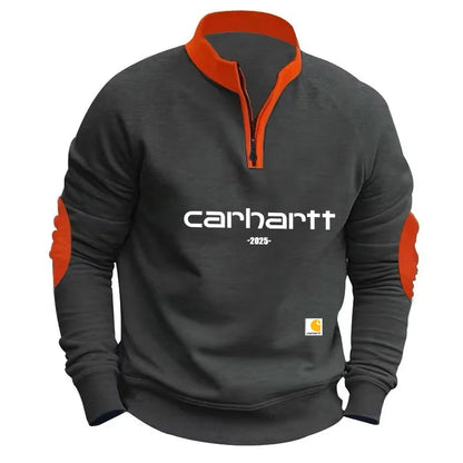 Men's Stand Collar Half Zip Fleece Long Sleeve Sweatshirt