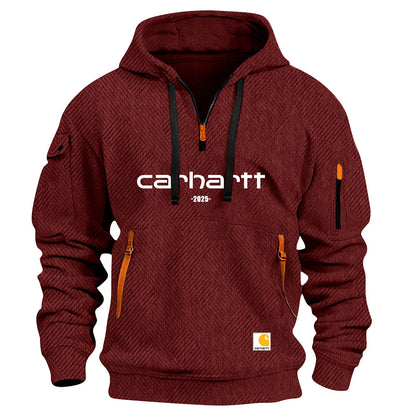 Men's Casual Zipper And Multi Pocket Sport Texture Sweatshirt