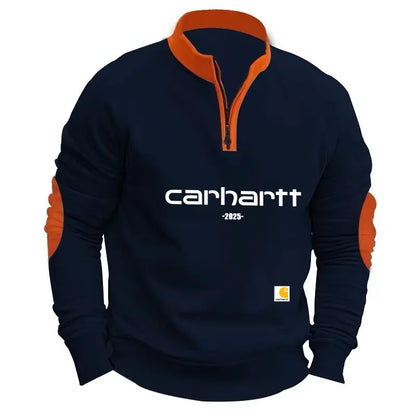 Men's Stand Collar Half Zip Fleece Long Sleeve Sweatshirt