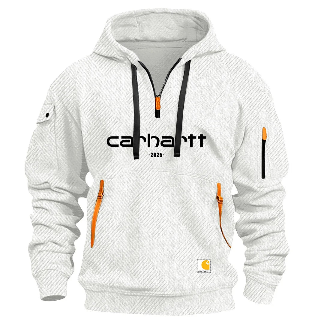 Men's Casual Zipper And Multi Pocket Sport Texture Sweatshirt