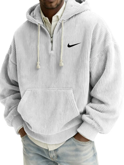 Men's Textured Relaxed-Fit Oversized Corduroy Hoodie
