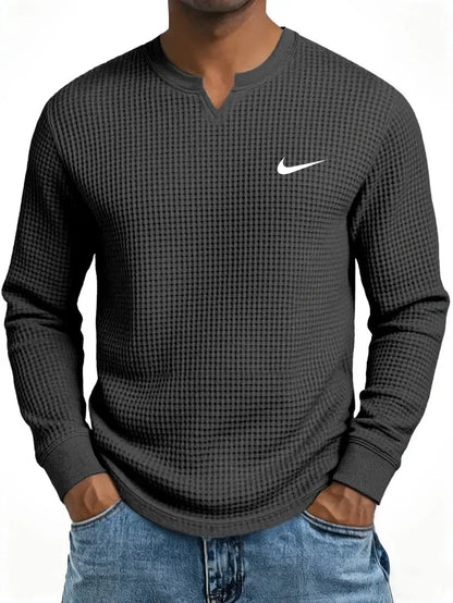 Men's Casual All-Match Waffle Long Sleeve Sweatshirt