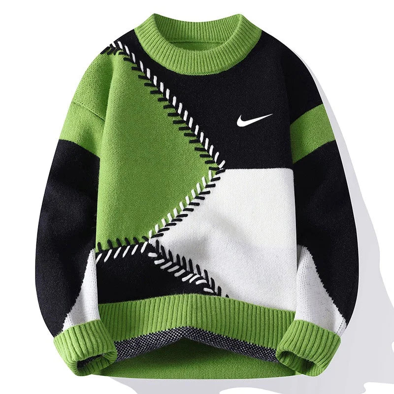 Men's Casual Jacquard Knitted Sweater