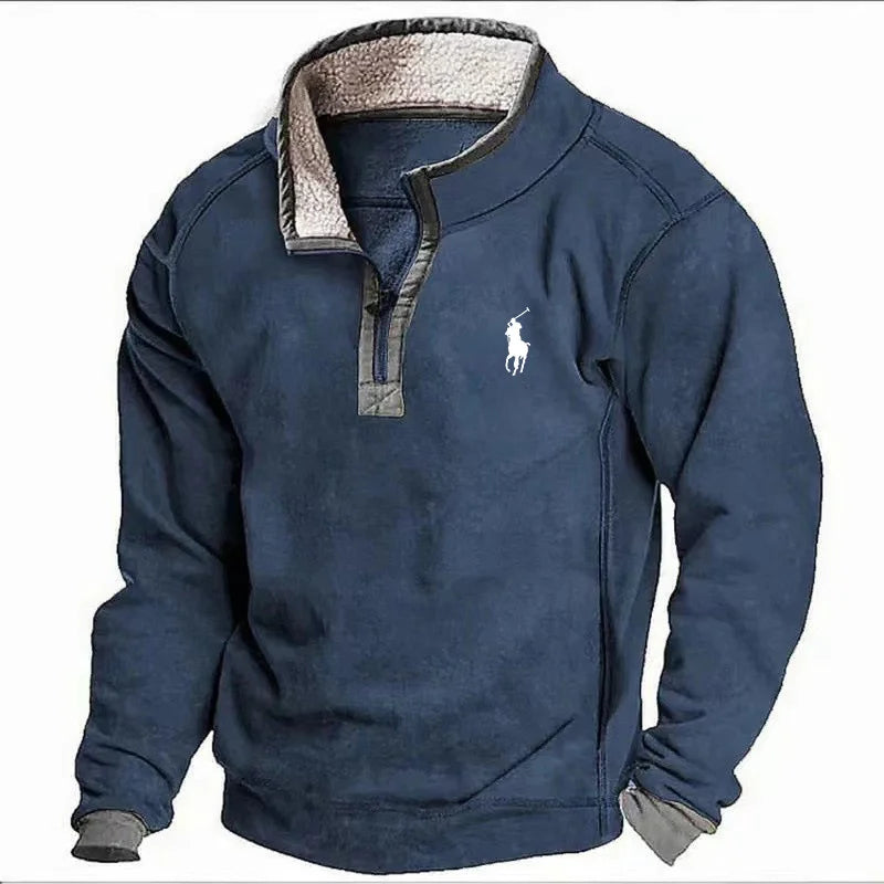Stand Collar Zip Fleece Sweatshirt