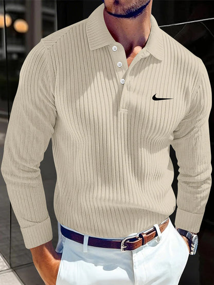 Men's Stylish Knitted Lapel Slim Polo Shirt