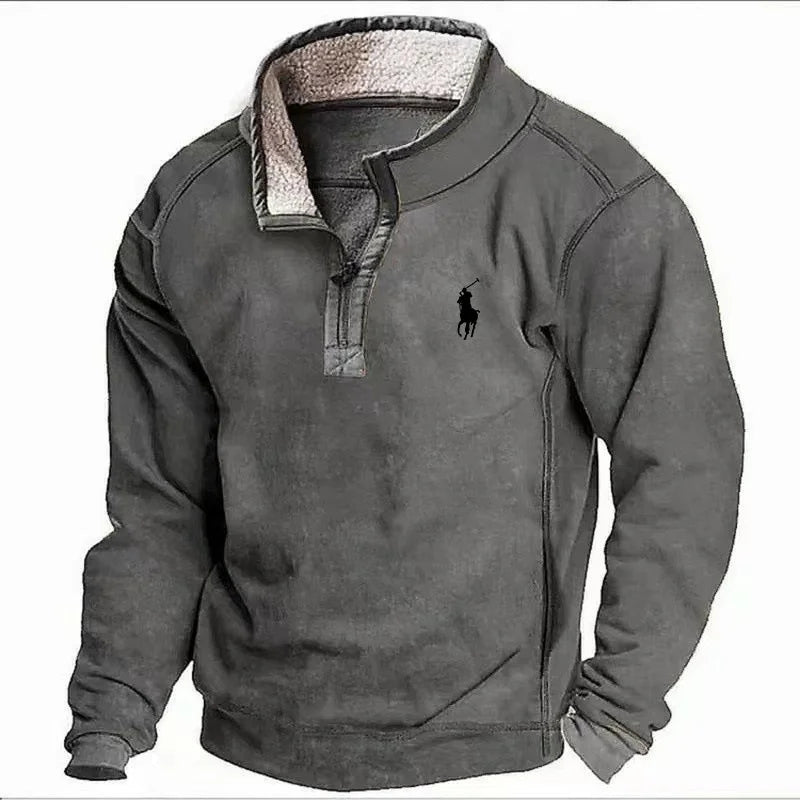 Stand Collar Zip Fleece Sweatshirt