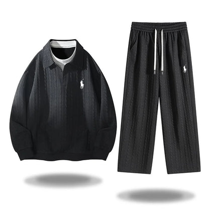 Men's Jacquard Loose Sports Suit