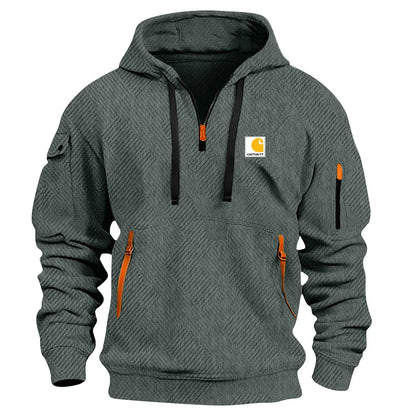 Men's Casual Zipper And Multi Pocket Sweatshirt