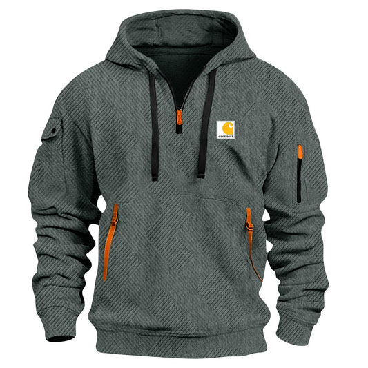 Men's Casual Zipper And Multi Pocket Sweatshirt