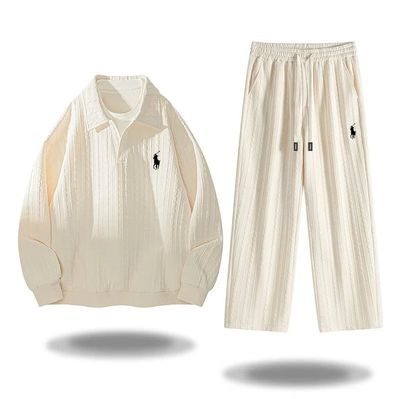 Men's Jacquard Loose Sports Suit