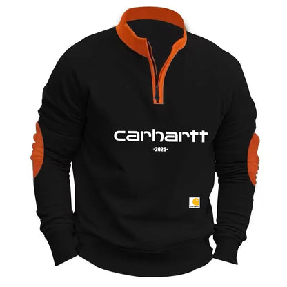 Men's Stand Collar Half Zip Fleece Long Sleeve Sweatshirt