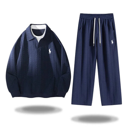 Men's Jacquard Loose Sports Suit
